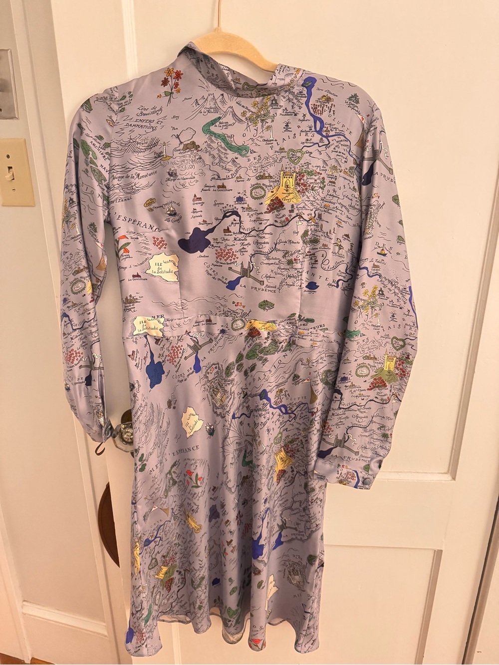 LA PRESTIC OUISTON Map Print Lavender dress